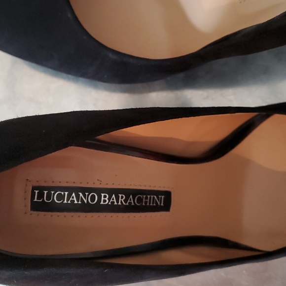 Luciano Barachini black suede high heel shoes 38 - Picture 4 of 9